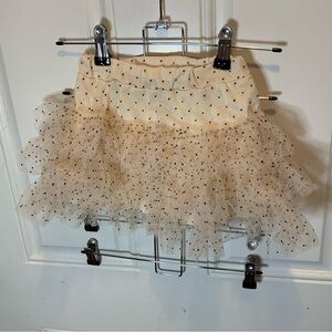 Habitual Girl Polka Dot Tulle Ruffle Skirt Cream & Black 4 Retail Price $54.00